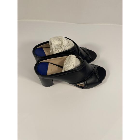 Stuart Weitzman Shoes Women's Size 5.5 Black SAM 75 Block Heel Slide Sandals New - Picture 3 of 9